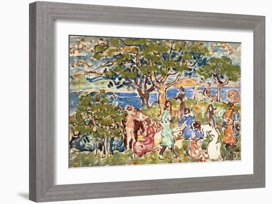 The Picnic, C.1912-15-Maurice Brazil Prendergast-Framed Giclee Print