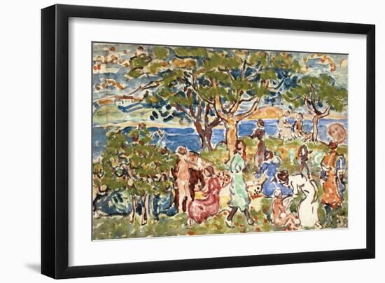 The Picnic, C.1912-15-Maurice Brazil Prendergast-Framed Giclee Print