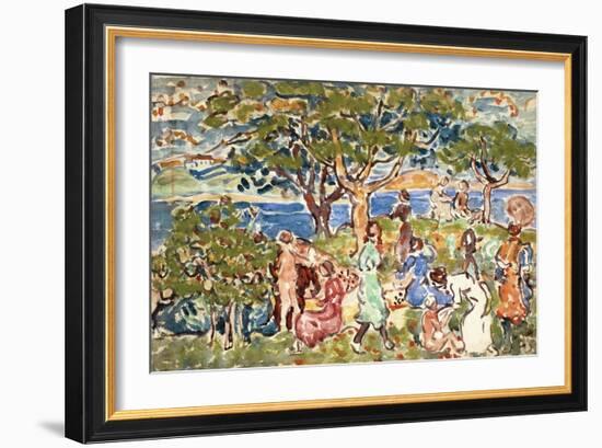 The Picnic, C.1912-15-Maurice Brazil Prendergast-Framed Giclee Print