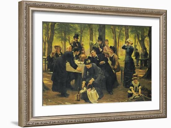 The Picnic, Dyrehaven, 1883-Wenzel Thornoe-Framed Giclee Print