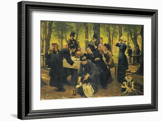 The Picnic, Dyrehaven, 1883-Wenzel Thornoe-Framed Giclee Print