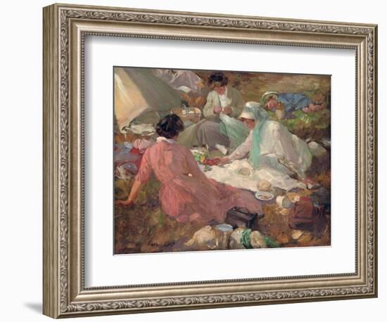 The Picnic (Oil on Canvas)-Cyrus Cuneo-Framed Giclee Print