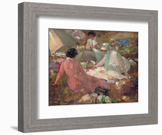 The Picnic (Oil on Canvas)-Cyrus Cuneo-Framed Giclee Print