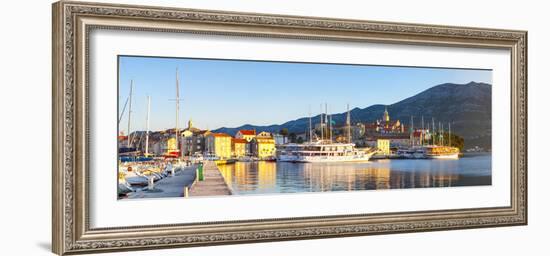 The Picturesque Coastal Village of Korcula Illuminated at Sunrise-Doug Pearson-Framed Photographic Print