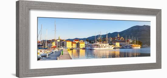 The Picturesque Coastal Village of Korcula Illuminated at Sunrise-Doug Pearson-Framed Photographic Print