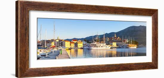 The Picturesque Coastal Village of Korcula Illuminated at Sunrise-Doug Pearson-Framed Photographic Print