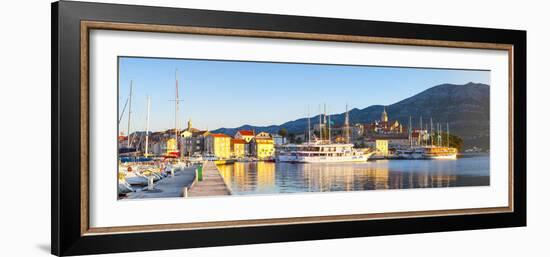 The Picturesque Coastal Village of Korcula Illuminated at Sunrise-Doug Pearson-Framed Photographic Print