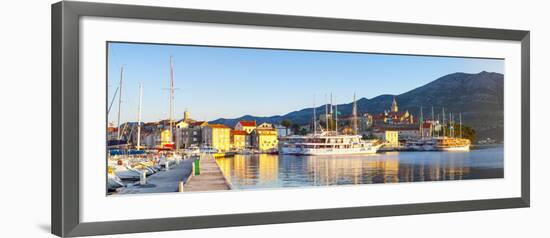 The Picturesque Coastal Village of Korcula Illuminated at Sunrise-Doug Pearson-Framed Photographic Print