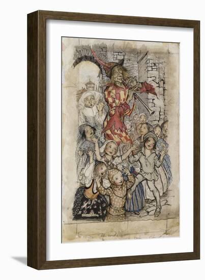 The Pied Piper and the Children-Arthur Rackham-Framed Giclee Print