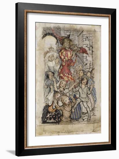 The Pied Piper and the Children-Arthur Rackham-Framed Giclee Print