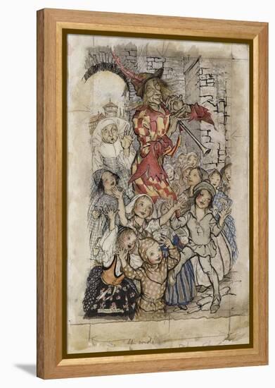 The Pied Piper and the Children-Arthur Rackham-Framed Premier Image Canvas