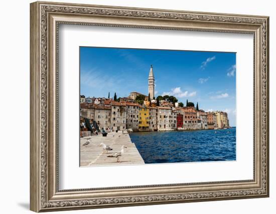 The Pier and the City of Rovinj on Istria Peninsula in Croatia-anshar-Framed Photographic Print