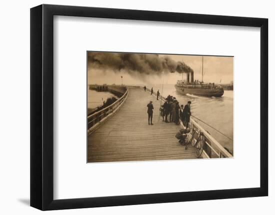 'The Pier and the entrance of the Mail-Steamer', c1928-Unknown-Framed Photographic Print