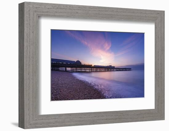 The pier at Hastings at dawn, Hastings, East Sussex, England, United Kingdom, Europe-Andrew Sproule-Framed Photographic Print