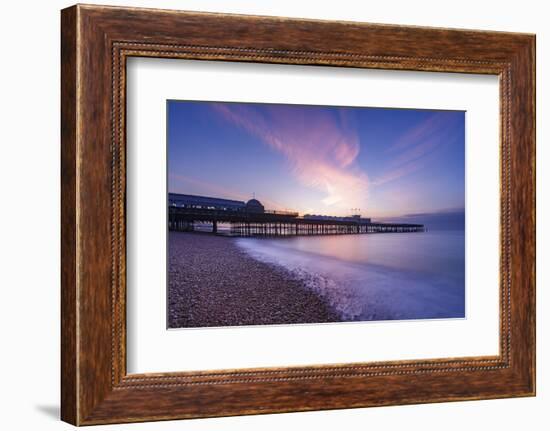The pier at Hastings at dawn, Hastings, East Sussex, England, United Kingdom, Europe-Andrew Sproule-Framed Photographic Print