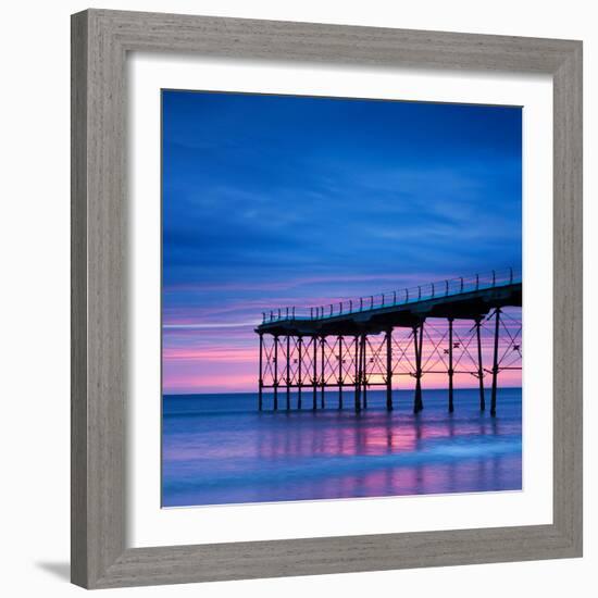 The Pier at Saltburn-By-The-Sea, North Yorkshire, at Sunrise-Travellinglight-Framed Photographic Print