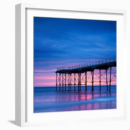 The Pier at Saltburn-By-The-Sea, North Yorkshire, at Sunrise-Travellinglight-Framed Photographic Print