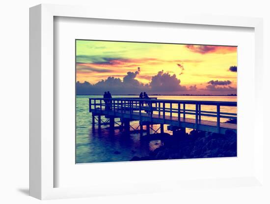 The Pier at Sunset Lovers-Philippe Hugonnard-Framed Photographic Print