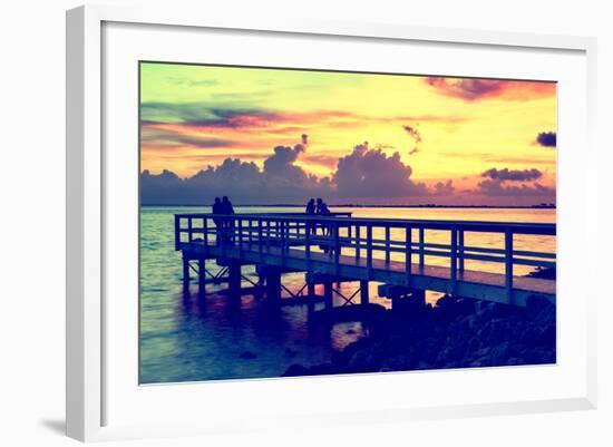 The Pier at Sunset Lovers-Philippe Hugonnard-Framed Photographic Print