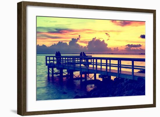 The Pier at Sunset Lovers-Philippe Hugonnard-Framed Photographic Print