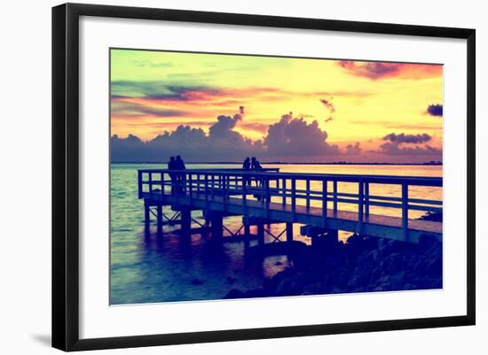 The Pier at Sunset Lovers-Philippe Hugonnard-Framed Photographic Print