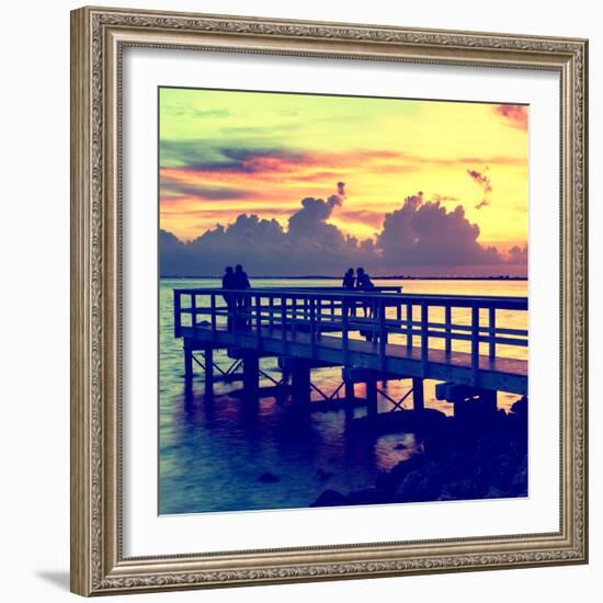 The Pier at Sunset Lovers-Philippe Hugonnard-Framed Photographic Print