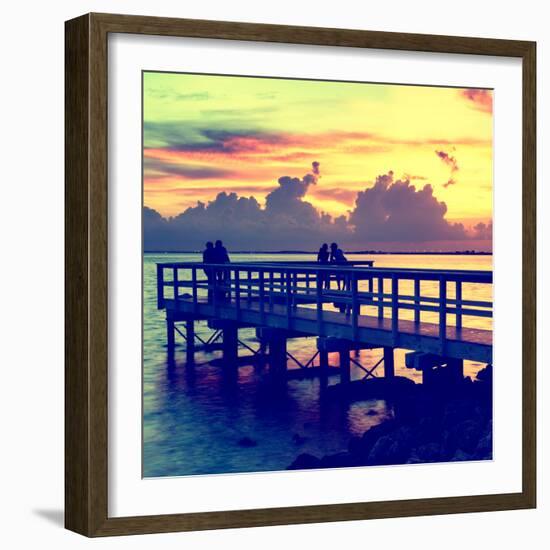 The Pier at Sunset Lovers-Philippe Hugonnard-Framed Photographic Print