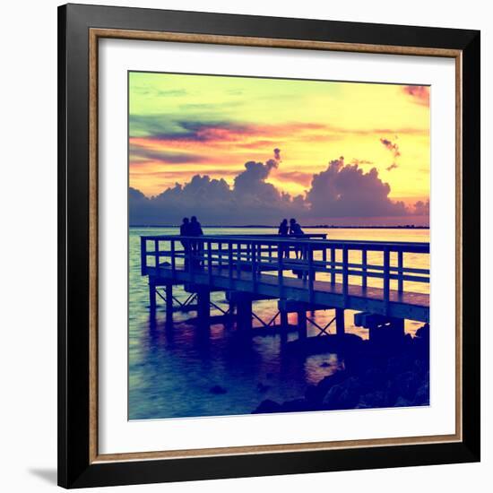 The Pier at Sunset Lovers-Philippe Hugonnard-Framed Photographic Print