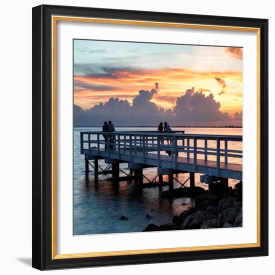 The Pier at Sunset Lovers-Philippe Hugonnard-Framed Photographic Print