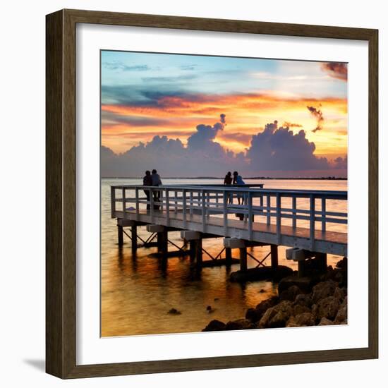 The Pier at Sunset Lovers-Philippe Hugonnard-Framed Photographic Print