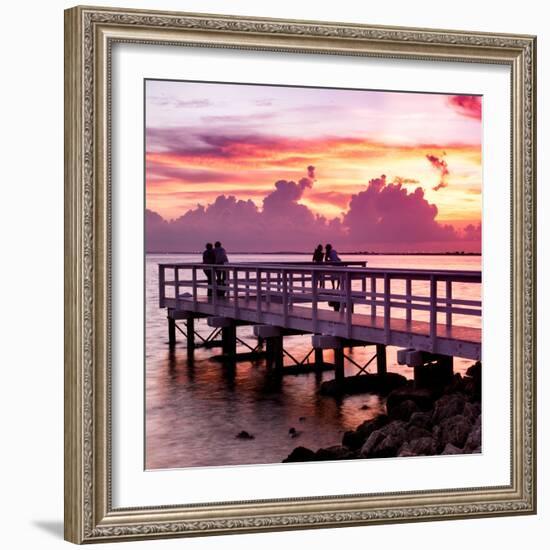 The Pier at Sunset Lovers-Philippe Hugonnard-Framed Photographic Print