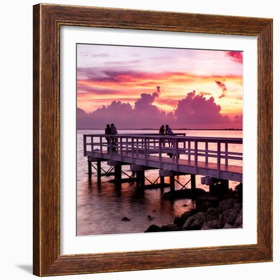 The Pier at Sunset Lovers-Philippe Hugonnard-Framed Photographic Print