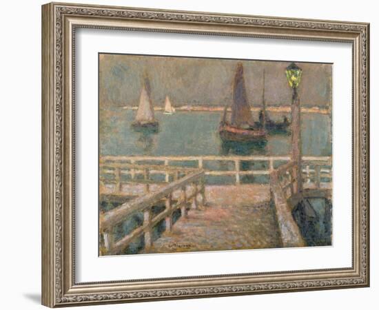 The Pier (Oil)-Henri Eugene Augustin Le Sidaner-Framed Giclee Print