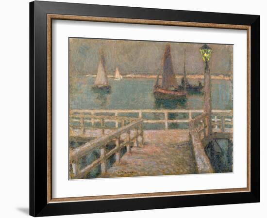 The Pier (Oil)-Henri Eugene Augustin Le Sidaner-Framed Giclee Print