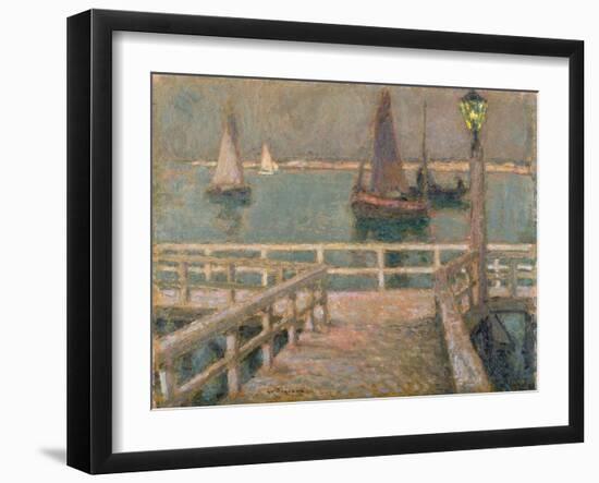 The Pier (Oil)-Henri Eugene Augustin Le Sidaner-Framed Giclee Print