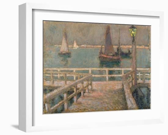 The Pier (Oil)-Henri Eugene Augustin Le Sidaner-Framed Giclee Print