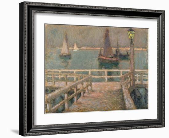 The Pier (Oil)-Henri Eugene Augustin Le Sidaner-Framed Giclee Print