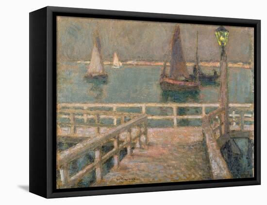 The Pier (Oil)-Henri Eugene Augustin Le Sidaner-Framed Premier Image Canvas