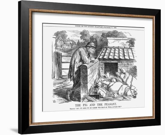 The Pig and the Peasant, 1863-John Tenniel-Framed Giclee Print