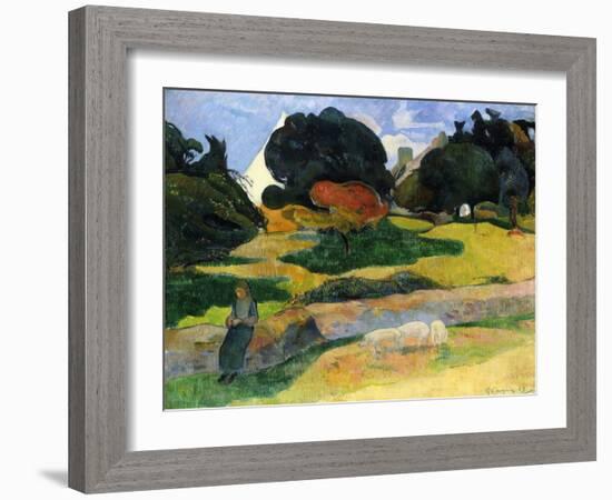 The Pig Field-Paul Gauguin-Framed Giclee Print