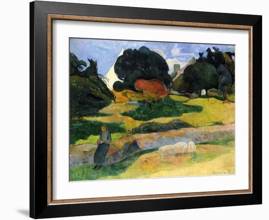 The Pig Field-Paul Gauguin-Framed Giclee Print