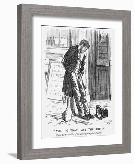 The Pig That Pays the Rint, 1877-Charles Samuel Keene-Framed Giclee Print