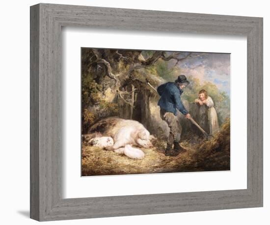The Piggery, 1790-1791 (Oil on Canvas)-George Morland-Framed Giclee Print