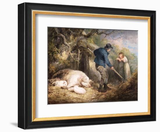 The Piggery, 1790-1791 (Oil on Canvas)-George Morland-Framed Giclee Print