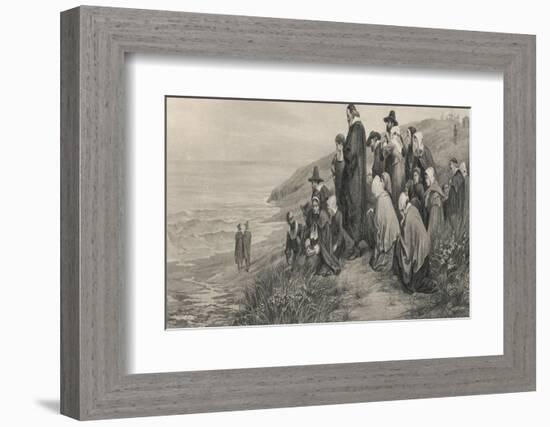 The Pilgrim Fathers Watch the Mayflower Sail Home to England-A.w. Bayers-Framed Photographic Print