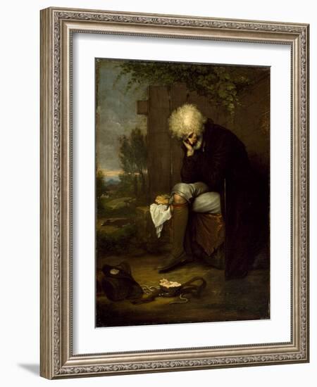 The Pilgrim Mourning His Dead Ass, C.1775 (Oil on Canvas)-Benjamin West-Framed Giclee Print