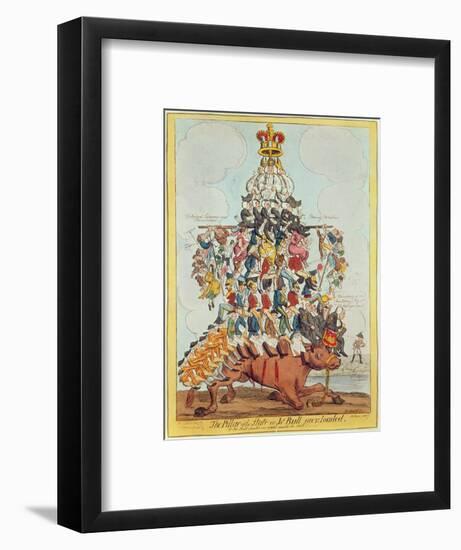 The Pillar of the State, or John Bull Overloaded, after Cruikshank in 1819, 1827-Henry Heath-Framed Premium Giclee Print