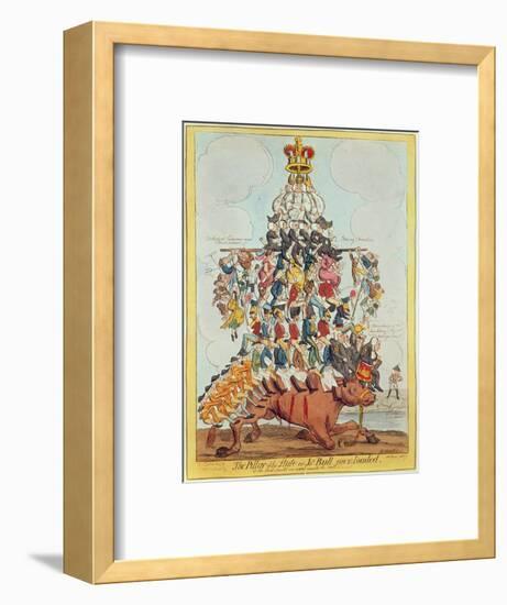 The Pillar of the State, or John Bull Overloaded, after Cruikshank in 1819, 1827-Henry Heath-Framed Premium Giclee Print