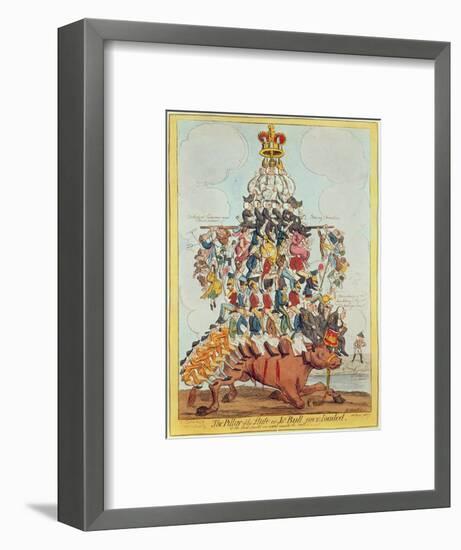 The Pillar of the State, or John Bull Overloaded, after Cruikshank in 1819, 1827-Henry Heath-Framed Premium Giclee Print