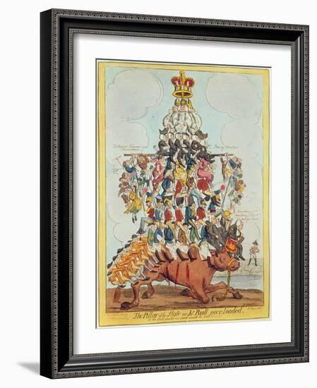 The Pillar of the State, or John Bull Overloaded, after Cruikshank in 1819, 1827-Henry Heath-Framed Giclee Print